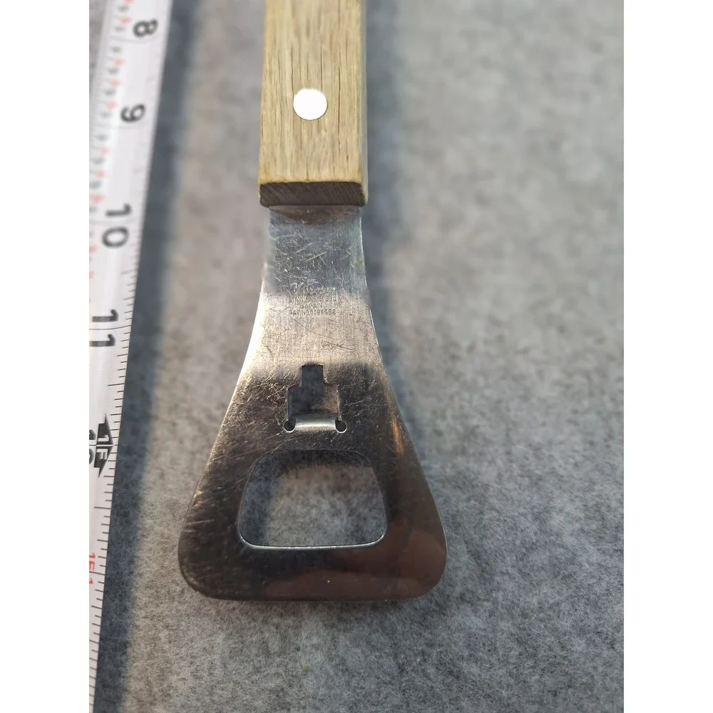Vintage Vernco Stainless Steel Spatula Slicer Bottle Opener Wood Handle Japan
